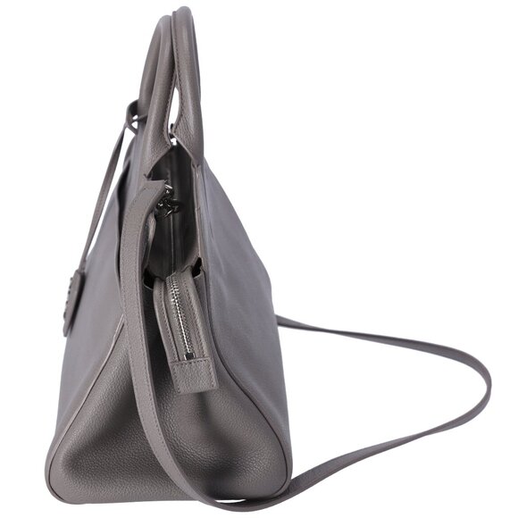 SAINT LAURENT Cabas Rive Gauche Small Handbag 436620 Gray Leather - Picture 2 of 8